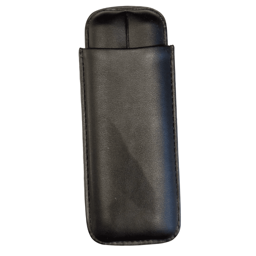 A black leather sleeve or holster with a stitched border and a top flap, shown against a plain white background.