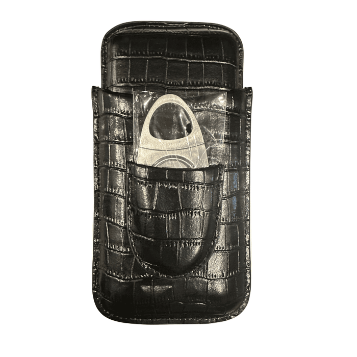 black leather cigar case