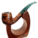 Brigham Northern Lights Klondike 24 bent billiard pipe polished briar with green acrylic stem premium tobacco pipe Canada