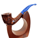 Brigham Northern Lights Klondike Blue 47 bent billiard pipe polished briar with blue acrylic stem premium tobacco pipe Canada