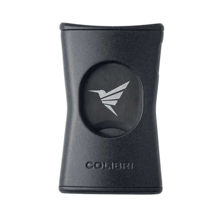 Colibri Slim Cutter in matte black, featuring a slim profile, stainless steel blade and Colibri hummingbird logo displayed on a white background.