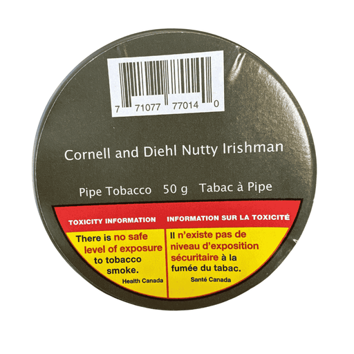 Cornell and Diehl Nutty Irishman Pipe Tobacco 50g tin with Irish cream and hazelnut flavor