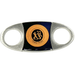 Ferio Tego steel cigar cutter with stainless steel blades and black center panel featuring Ferio Tego logo on white background