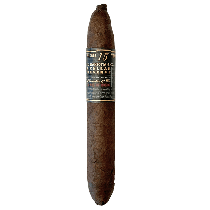 Close-up of Gurkha Cellar Reserve 15 Year Limitada Hedonism cigar with dark Brazilian wrapper