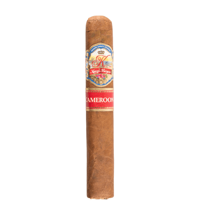 The K by Karen Berger Cameroon Robusto is a beautifully balanced cigar that showcases the elegance of an authentic Cameroon wrapper paired with the bold heart of Nicaraguan tobacco.