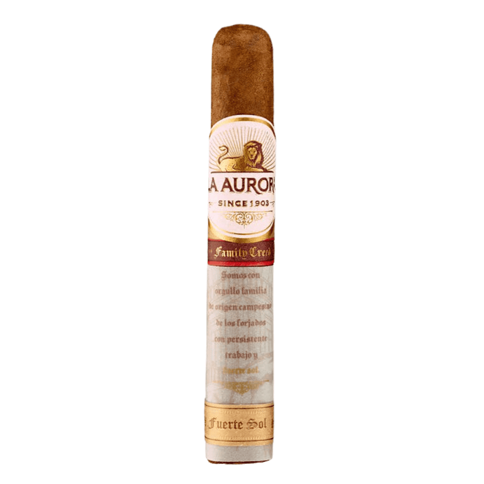 La Aurora Family Creed Fuerte Sol box pressed Robusto Mexican San Andres wrapper Nicaraguan binder 96 rated Cigar of the Year 2025 Dominican Republic