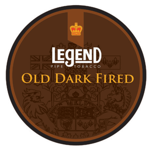 Legend Pipe Tobacco Old Dark Fired tin with dark brown and gold label