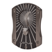 A black and gunmetal gray metal cigar humidor with a sunburst pattern and a silver-toned metal lever, featuring the LOTUS brand name at the bottom.