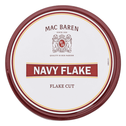Mac Baren Navy Flake pipe tobacco flake cut Burley Virginia Cavendish rum Danish pipe tobacco tin