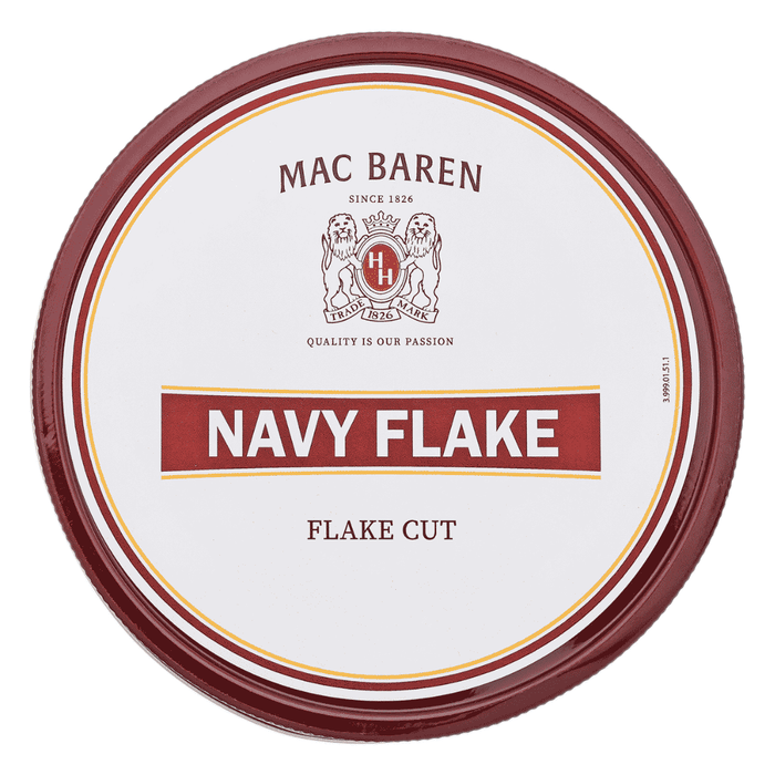 Mac Baren Navy Flake pipe tobacco flake cut Burley Virginia Cavendish rum Danish pipe tobacco tin