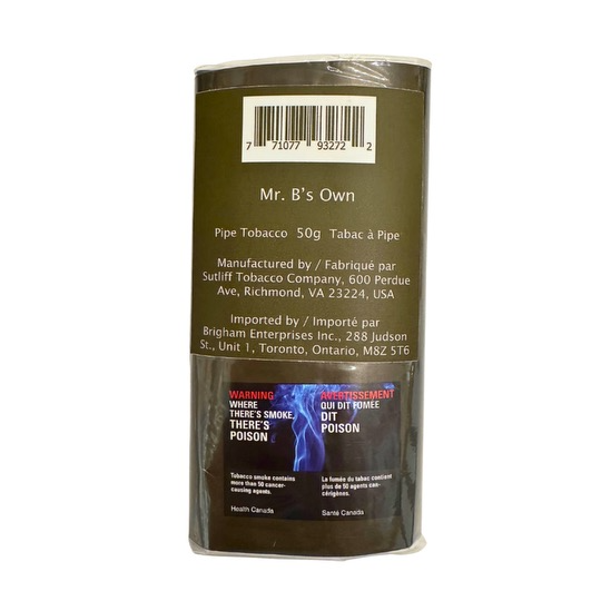 Mr. B's Own 50g Pipe Tobacco Brigham Enterprises Inc