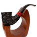 Peterson Halloween 2026 05 Calabash rusticated black briar pipe red acrylic military mount fishtail stem