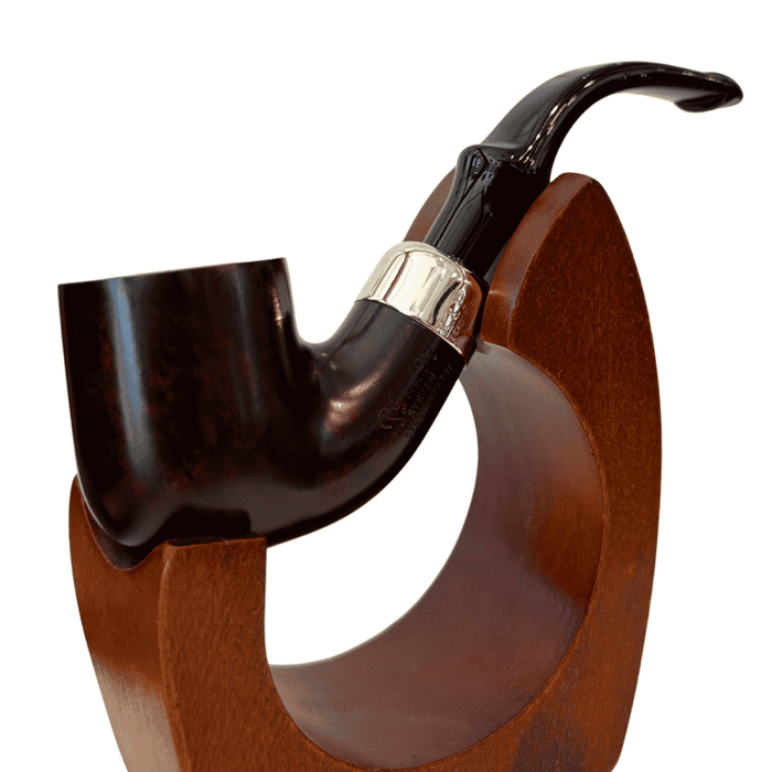 Peterson System Standard Heritage 301 smooth bent pot briar pipe nickel military mount P-Lip stem