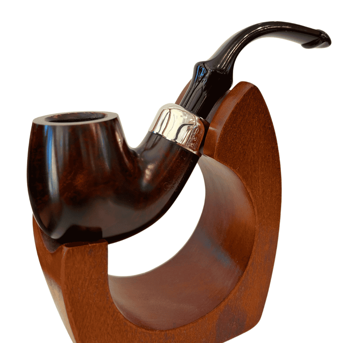 Peterson System Standard Heritage 312 smooth bent billiard briar pipe nickel military mount P-Lip stem