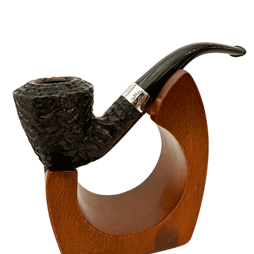 Peterson Donegal Rocky B10 Irish briar bent Calabash fishtail pipe rusticated nickel band Peterson of Dublin