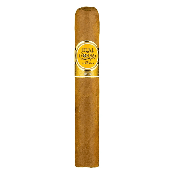 Quai D'Orsay No. 54 Cuban cigar with golden yellow band, Claro wrapper, Edmundo Grueso vitola, available at Smoke Master Cigars