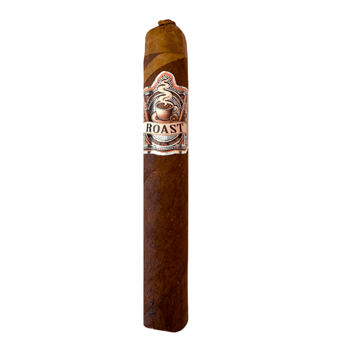 Roast A La Mode Robusto El Artista coffee infused cigar with barber pole cap and coffee