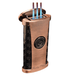 Rocky Patel One Touch triple flame torch lighter in brushed copper and black with RP monogram panels