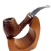 Savinelli Lunaria Rustic 670 Italian briar bent billiard burgundy rusticated 6mm filter pipe 2026 new release