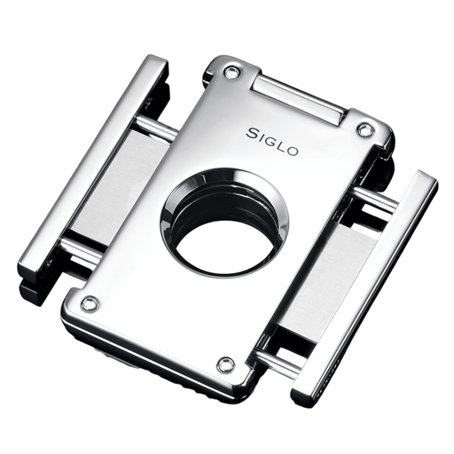 siglo shiny chrome cigar cutter double guillotine