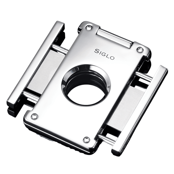 siglo shiny chrome cigar cutter double guillotine