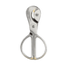 Toscano polished stainless steel cigar scissors cutter with brown leather embossed case and tobacco leaf crest