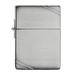 Zippo 1935 Replica lighter in brushed chrome with diagonal slash accents shown closed on a white background.