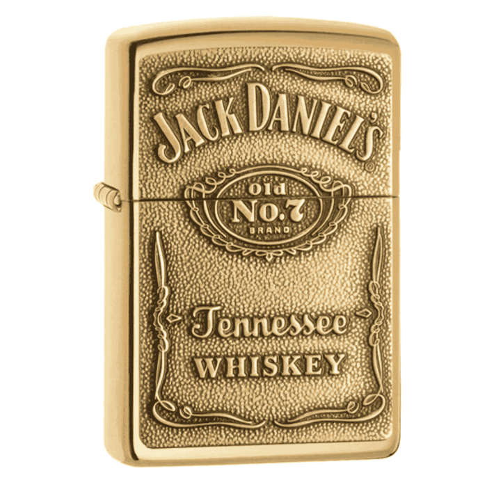 Zippo Jack Daniels brass emblem lighter Old No 7 Tennessee Whiskey design windproof refillable lighter made in USA