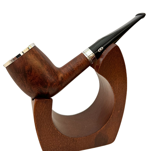chacom baccara matte briar pipe silver metal cap bent stem