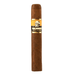 Foundation Olmec Claro Robusto cigar with a light brown Mexican San Andrés Claro wrapper and yellow black band displayed upright on a plain white background.