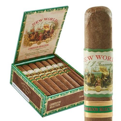 New World is a cigar blended by AJ Fernandez to commemorate this momentous occasion. Deep and darkly hued Nicaraguan wrappers cradle a fortified pairing of long-filler core components from three key regions in Nicaragua with medium to full-bodied notes of earth, spicy espresso and sharp, sweet hints of dark chocolate.