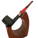 Peterson Dracula 155 sandblast pipe black briar with red acrylic stem straight billiard Irish smoking pipe