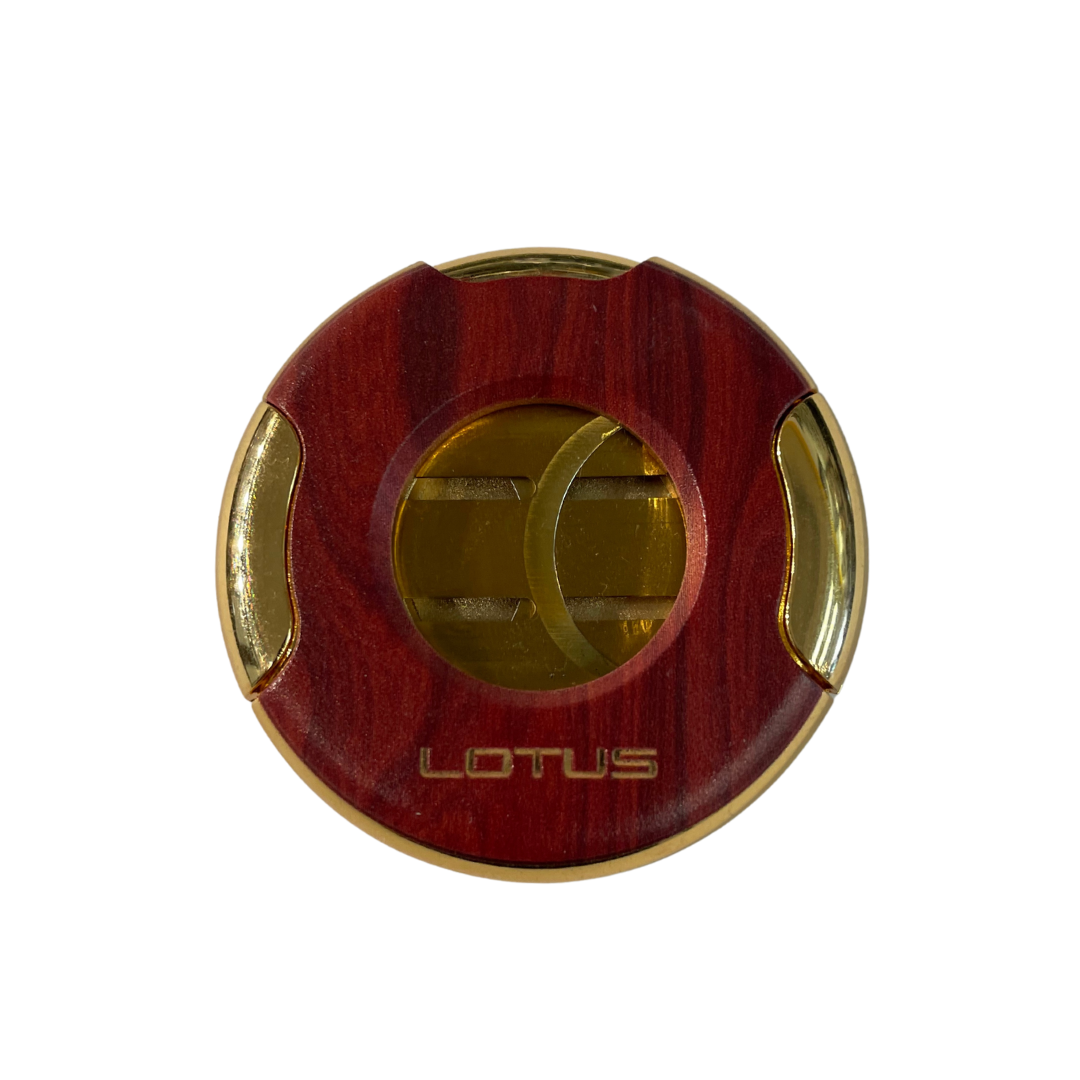 Meteor Round Lotus Cigar Cutter - Red & Gold