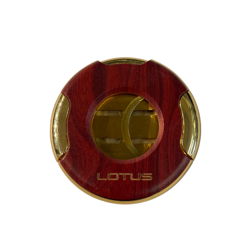 Meteor Round Lotus Cigar Cutter - Red & Gold Smoke Master Cigars