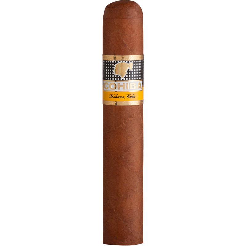 The Cohiba Robustos is noted for its intense flavour that's often described as loosely sharp and woody with a sweet yet spicy tinge in the middle and final third. The wrapper has an oily shine and the pre-light aroma is sour and nutty – like almonds and hazelnut.